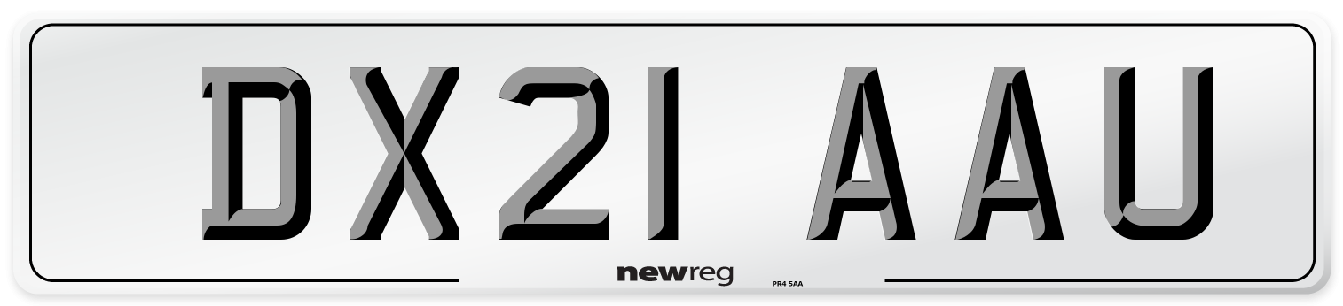 DX21 AAU Number Plate from New Reg
